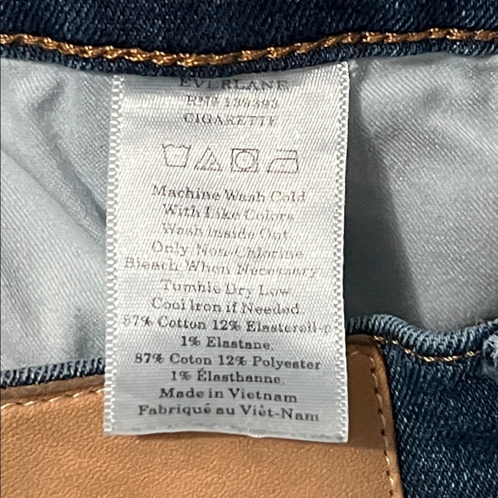Everlane High Rise Slim Straight Button Fly Cigarette Jeans - Picture 6 of 6